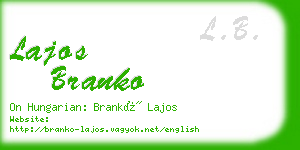 lajos branko business card